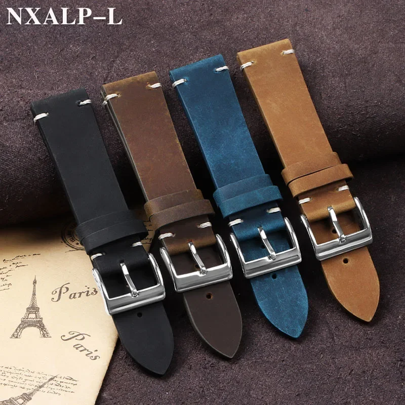 빈티지 오일 왁스 가죽 시계 밴드 18mm 20mm 2 - Nylon Nato Strap 리뷰 및 가격