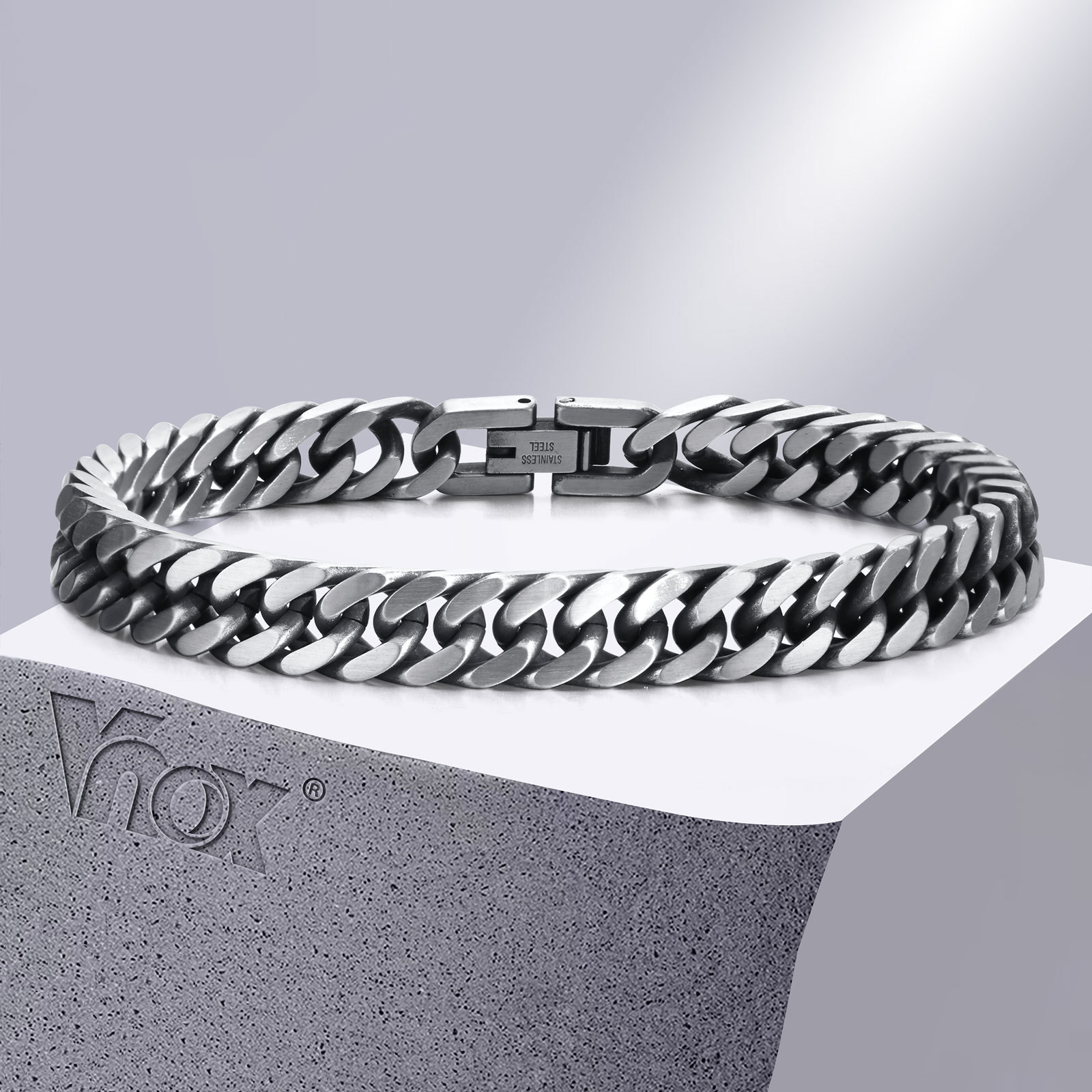 남성용 Vnox Chunky 레트로 쿠바 체인 팔찌,  - Ceramic Link Bracelet 리뷰 및 가격