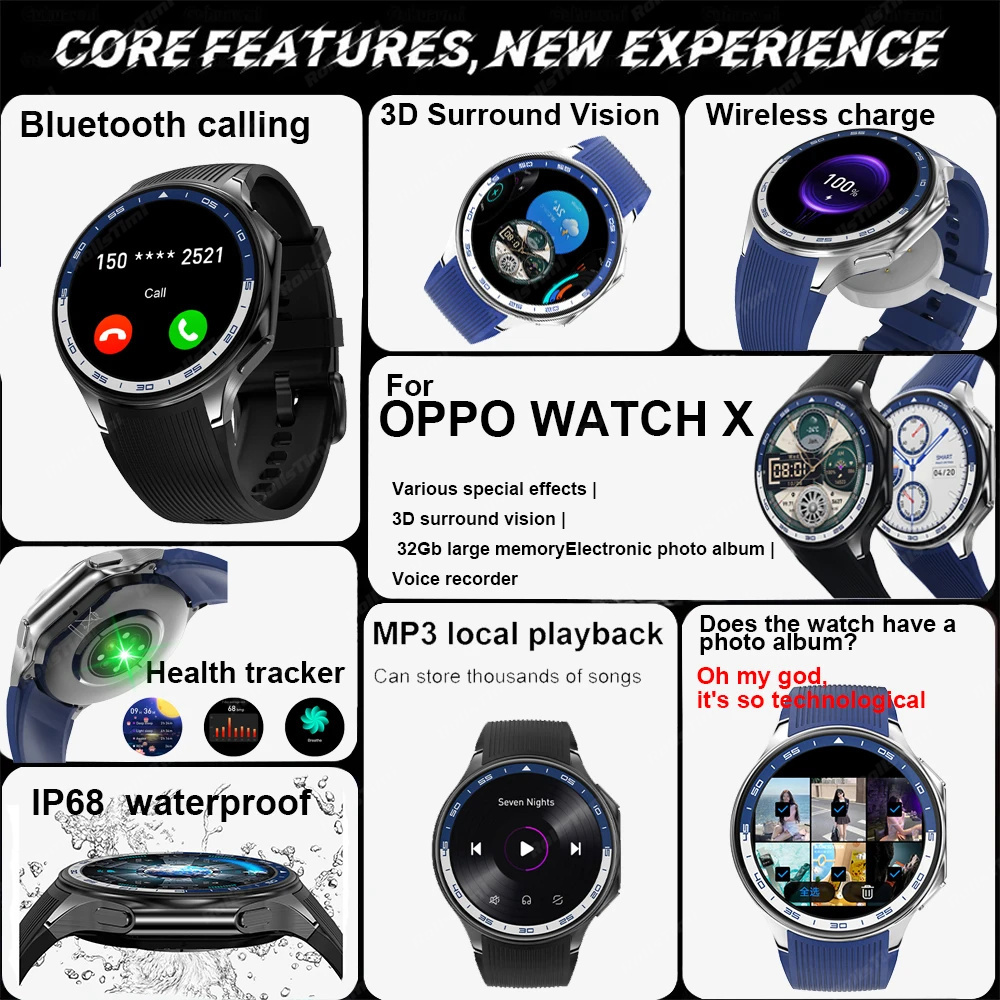 1.43 AMOLED 스마트 시계 3D 서라운드 비전  - Smartwatch X 리뷰 및 가격