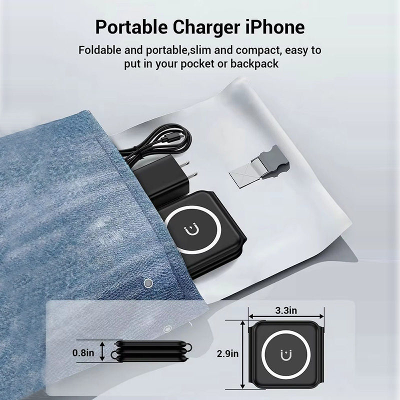 3-in-1 마그네틱 폴딩 무선 충전기, 15W 고속  - Watch Charger Cable 리뷰 및 가격