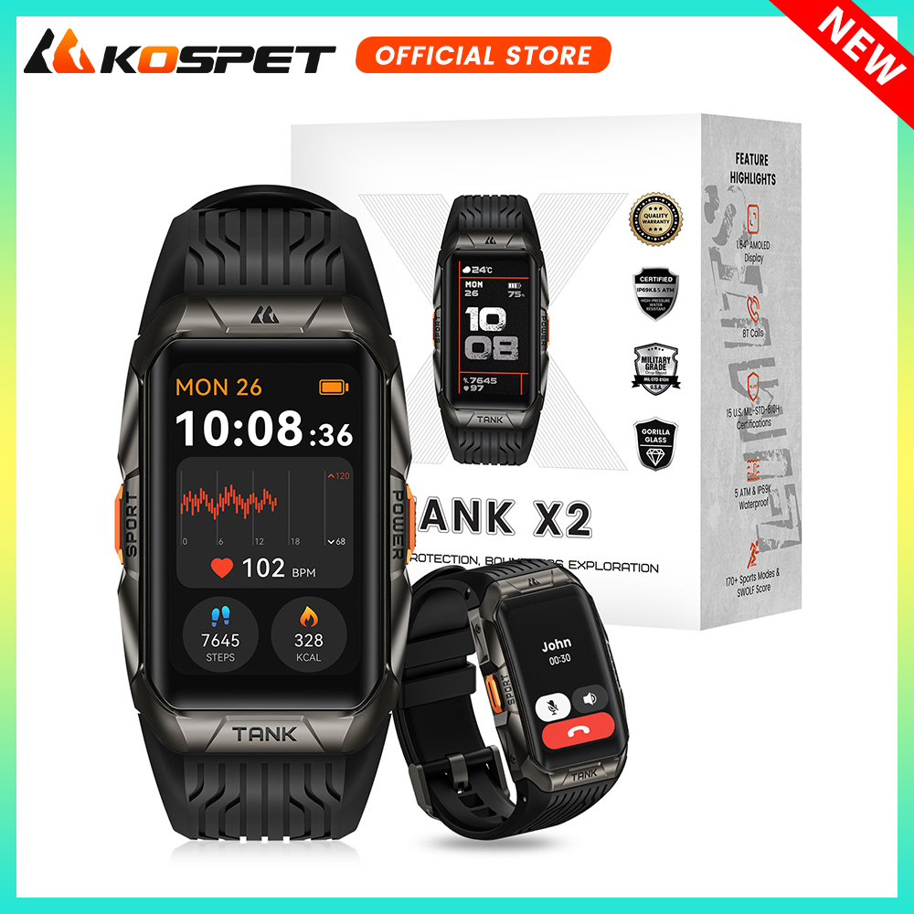 KOSPET 탱크 X2 스마트 워치 남성용 IP69K  - Smartwatch X2 리뷰 및 가격