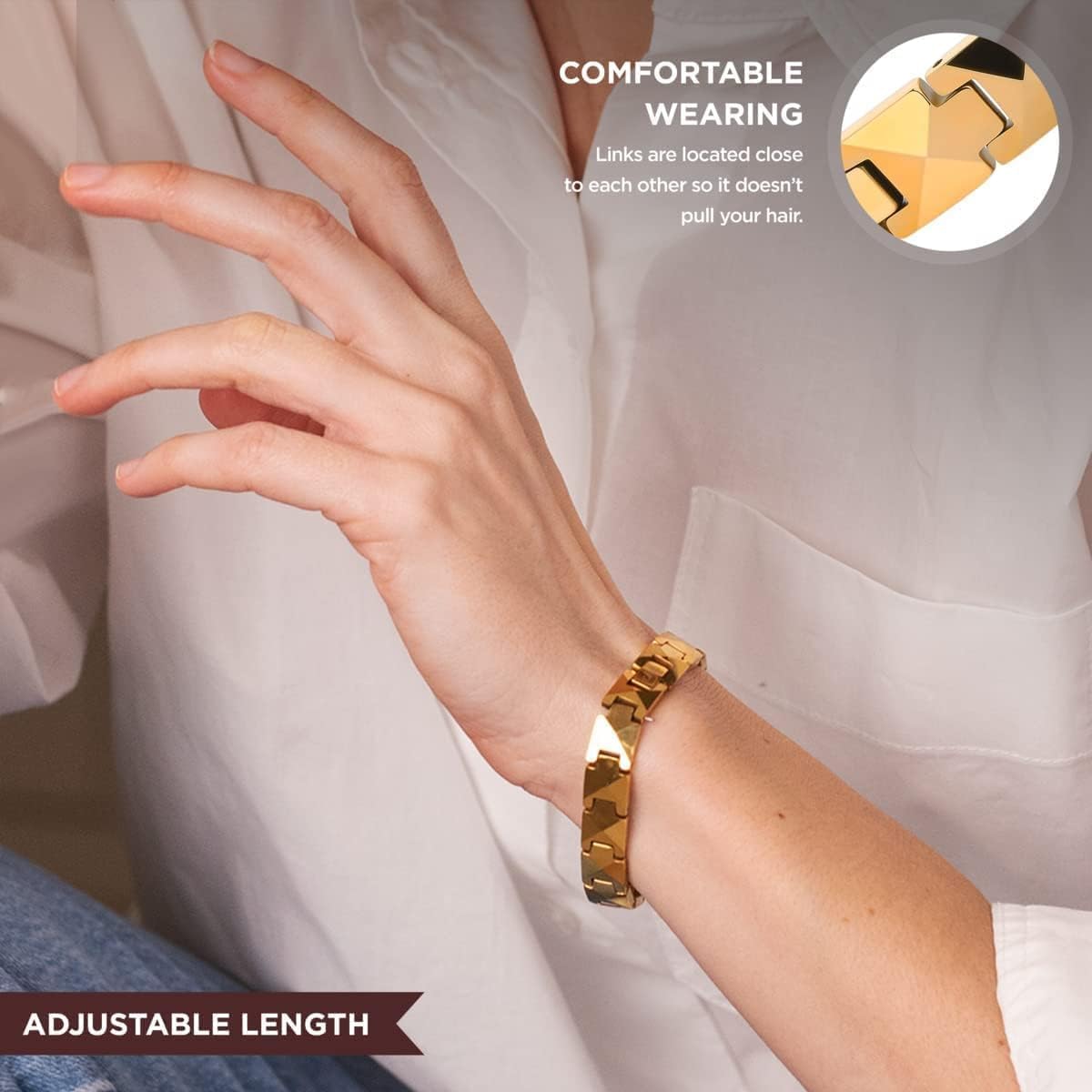 ARADOO 프리미엄 세라믹 팔찌 피라미드 모양의 디자 - Ceramic Link Bracelet 리뷰 및 가격