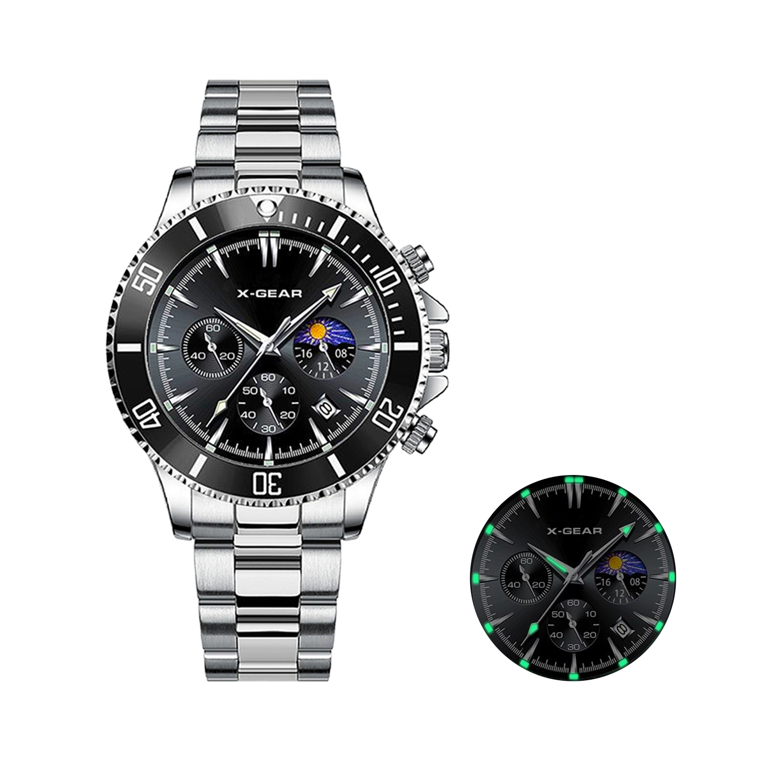 X-GEAR 패션 캘린더 남성용 쿼츠 시계 고급 블랙  - Smartwatch X 리뷰 및 가격