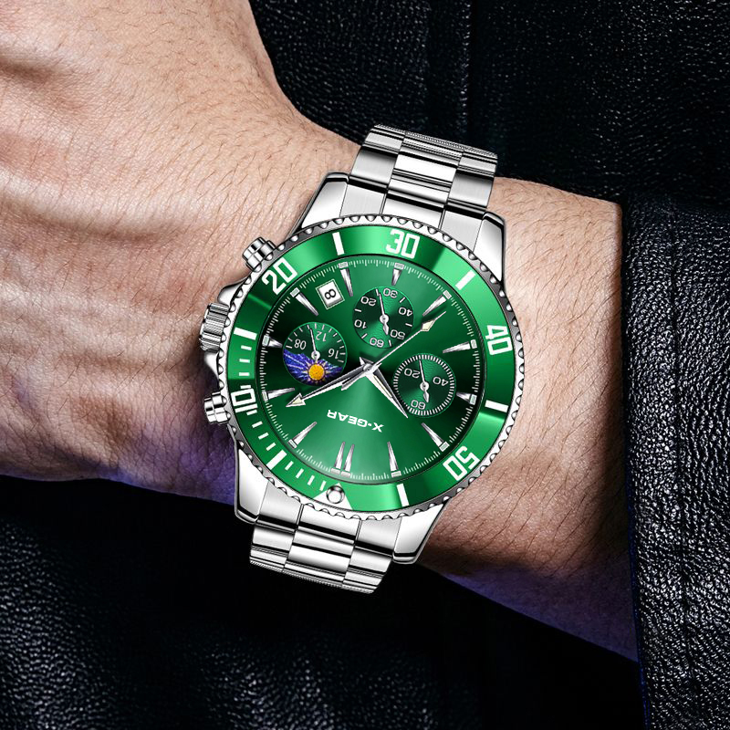 X-GEAR 패션 캘린더 남성용 쿼츠 시계 고급 블랙  - Smartwatch X 리뷰 및 가격