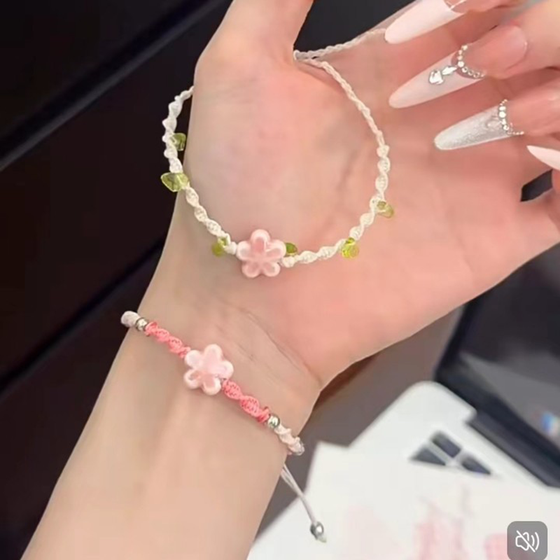 수제 직조 세라믹 비즈 행운의 꽃 팔찌 여성용 미니멀리 - Ceramic Link Bracelet 리뷰 및 가격