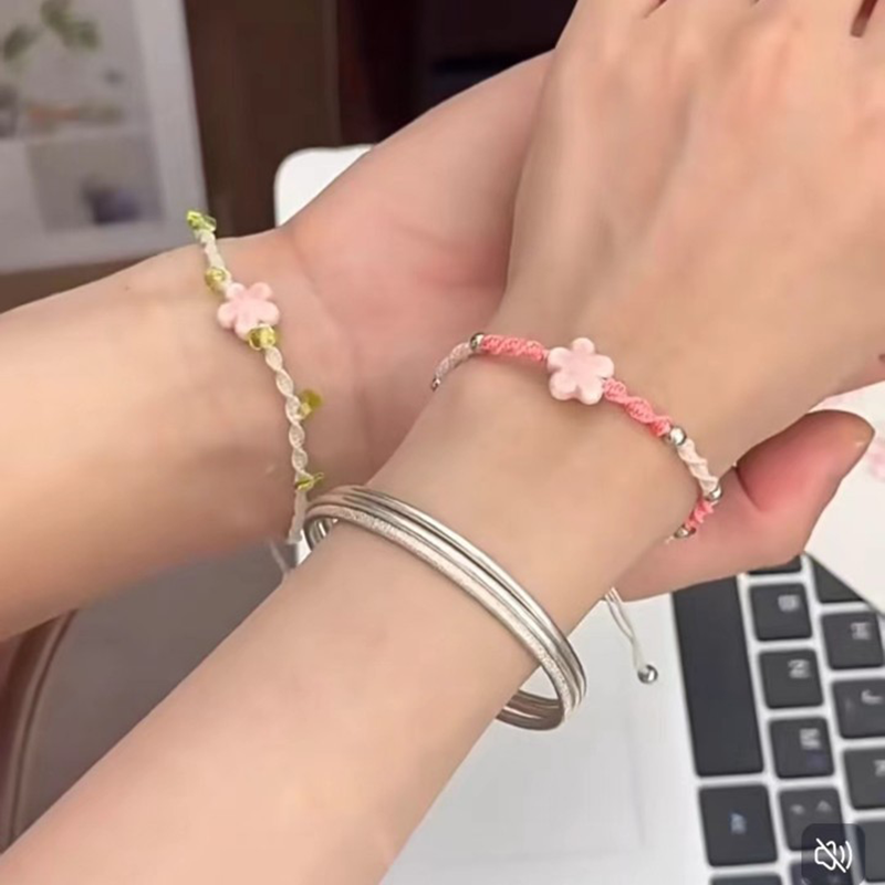 수제 직조 세라믹 비즈 행운의 꽃 팔찌 여성용 미니멀리 - Ceramic Link Bracelet 리뷰 및 가격