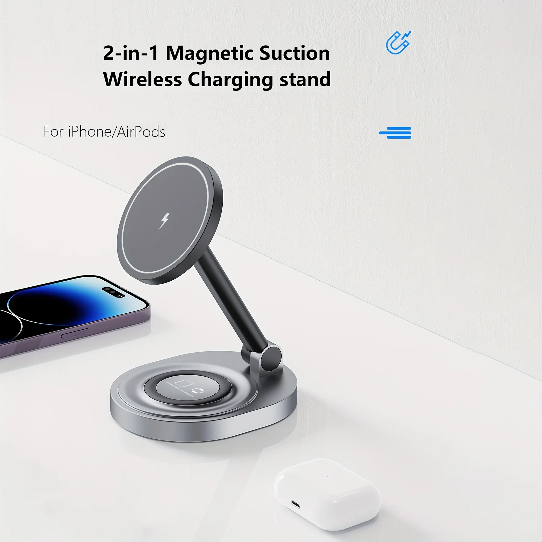 2 In 1 자기 무선 충전기 스탠드 패드 iPhone - Watch Charger Cable 리뷰 및 가격