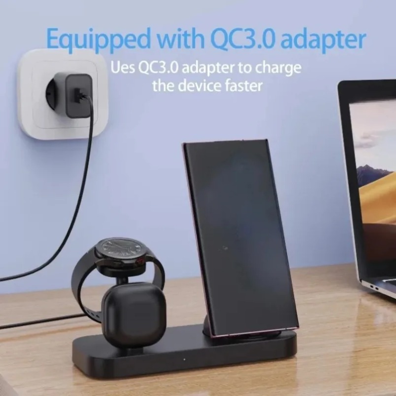 3 in 1 무선 충전기 듀얼 코일 고속 충전 스탠드  - Watch Charger Cable 리뷰 및 가격