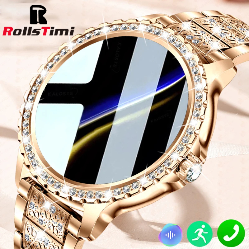 패션 럭셔리 골드 여성 스마트 시계 심박수 혈액 산소  - Smartwatch Faces 리뷰 및 가격